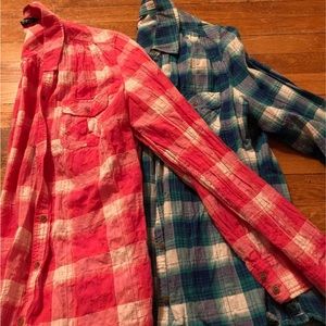 2 flannel tops from express size large bundle